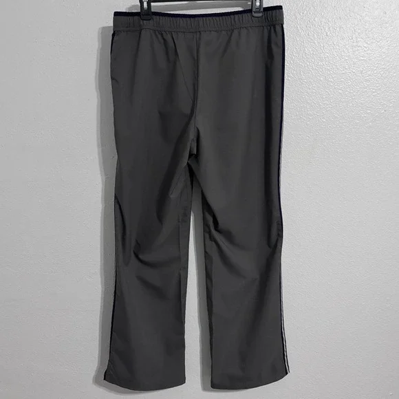 St John's Bay Active Womens Jogger Pants L Gray Purple Stripe Pockets Drawstring - Picture 3 of 9